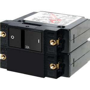 Blue Sea 7415 A-Series Flat Rocker Circuit Breaker - Double Pole - 32A [7415] - Circuit Breakers