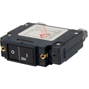 Blue Sea 7546 C-Series Flat Rocker Circuit Breaker - Single Pole - 50A [7546] - Circuit Breakers
