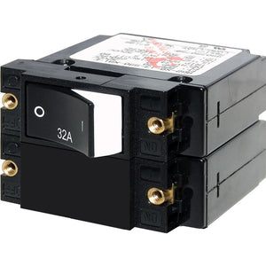 Blue Sea 7575 A-Series Raised Rocker Circuit Breaker - Double Pole - 32A [7575] - Circuit Breakers