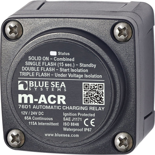 Blue Sea 7601 DC Mini ACR Automatic Charging Relay - 65 Amp [7601] - Battery Management