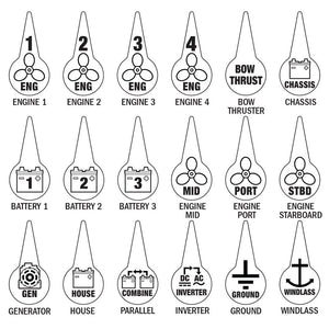 Blue Sea 7902 Icon Circuit Identification Label Kit for Battery Switches [7902] - Battery Management