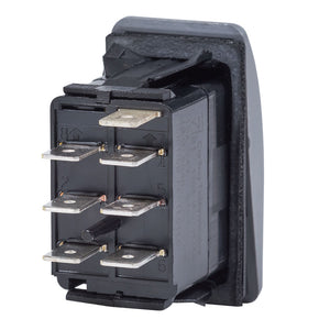 Blue Sea 7936 Contura II Switch DPDT Black - ON-OFF-ON [7936] - Switches & Accessories