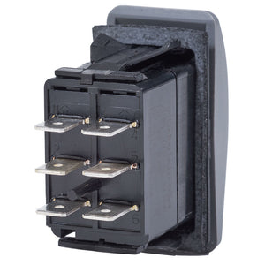 Blue Sea 7938 Contura II Switch DPDT Black - (ON)-OFF-(ON) [7938] - Switches & Accessories