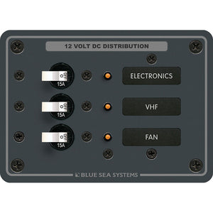 Blue Sea 8025 DC 3 Position Breaker Panel - White Switches [8025] - Electrical Panels