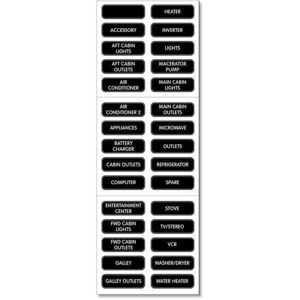 Blue Sea 8031 AC Panel Basic 30 Label Set [8031] - Switches & Accessories