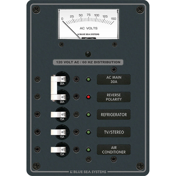 Blue Sea 8043 AC Main + 3 Positions Toggle Circuit Breaker Panel - White Switches [8043] - Electrical Panels