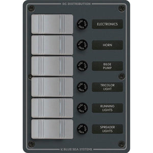 Blue Sea 8053 Slate Grey - 6 Position - Vertical [8053] - Electrical Panels