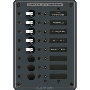Blue Sea 8059 AC 8 Position Toggle Circuit Breaker Panel [8059] - Electrical Panels