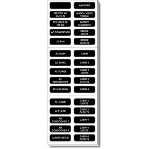 Blue Sea 8067 AC Panel Extended 120 Label Set [8067] - Switches & Accessories