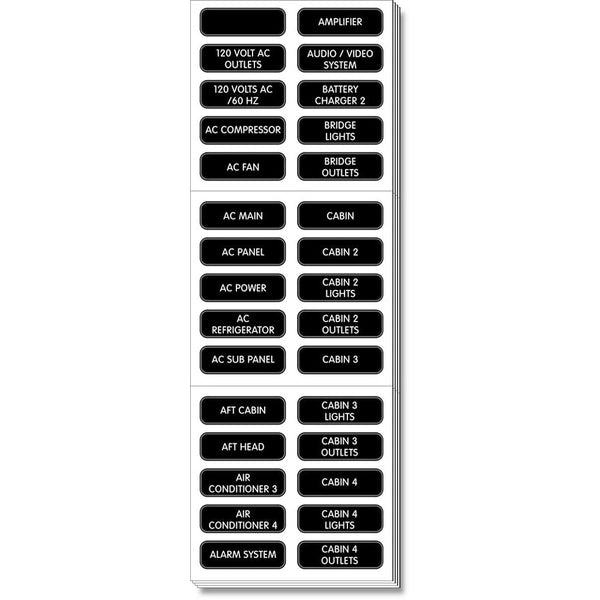 Blue Sea 8067 AC Panel Extended 120 Label Set [8067] - Switches & Accessories