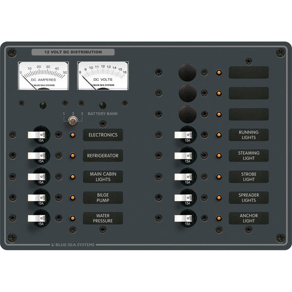 Blue Sea 8068 DC 13 Position Toggle Branch Circuit Breaker Panel - White Switches [8068] - Electrical Panels