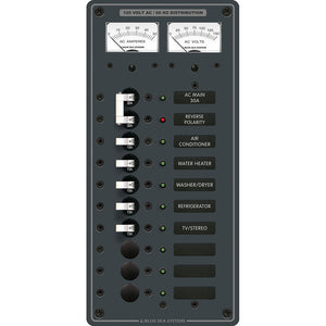 Blue Sea 8074 AC Main + 8 Positions Toggle Circuit Breaker Panel - White Switches [8074] - Electrical Panels