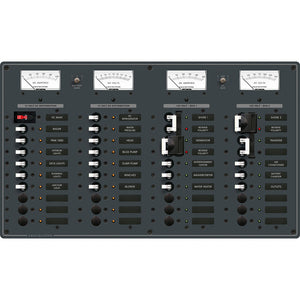 Blue Sea 8086 AC 3 Sources + 12 Positions/DC Main + 19 Position Toggle Circuit Breaker Panel - White Switches [8086]