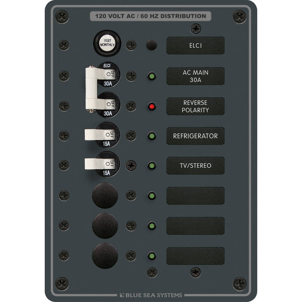 Blue Sea 8101 ELCI GFCI Panel AC 5 Position [8101] - Electrical Panels