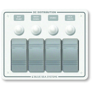 Blue Sea 8272 Water Resistant Panel - 4 Position - White - Horizontal Mount [8272] - Electrical Panels