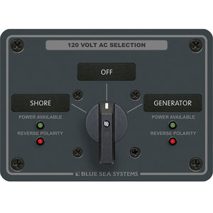 Blue Sea 8367 AC Rotary Switch Panel 30 Ampere 2 Positions + OFF 2 Pole [8367] - Electrical Panels