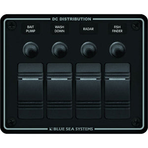 Blue Sea 8372 Water Resistant 4 Position - Black - Horizontal Mount Panel [8372] - Electrical Panels