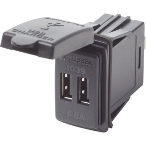 Blue Sea Dual USB Charger - 24V Contura Mount [1039] - Accessories