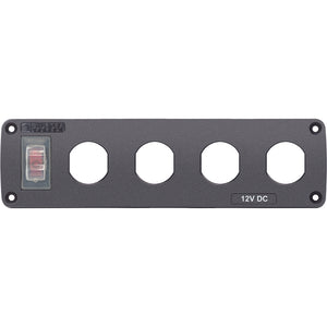 Blue Sea Water Resistant USB Accessory Panel - 15A Circuit Breaker 4x Blank Apertures [4369] - Accessories