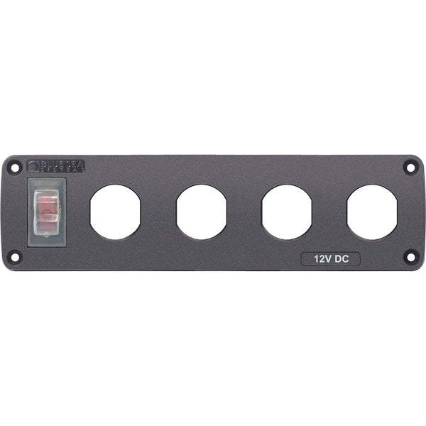 Blue Sea Water Resistant USB Accessory Panel - 15A Circuit Breaker 4x Blank Apertures [4369] - Accessories