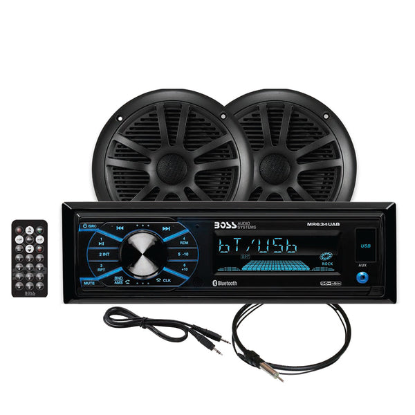 Boss Audio MCBK634B.6 Marine Stereo 6.5’’ Speaker Kit - Black [MCBK634B.6] - Stereos
