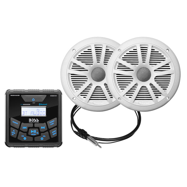 Boss Audio MCKGB450W.6 Marine Stereo 6.5’’ Speaker Kit - White [MCKGB450W.6] - Stereos