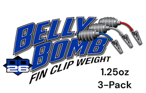 DD26 Fishing BELLY BOMB Fin Clip Weights - 1.25 ounce 3-pack - Fish Management and Culling