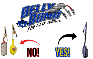 DD26 Fishing BELLY BOMB Fin Clip Weights - Fish Management and Culling