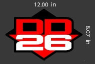 DD26 Fishing Carpet Decal 12’’ x 8’’ - Red - Boat Accessory