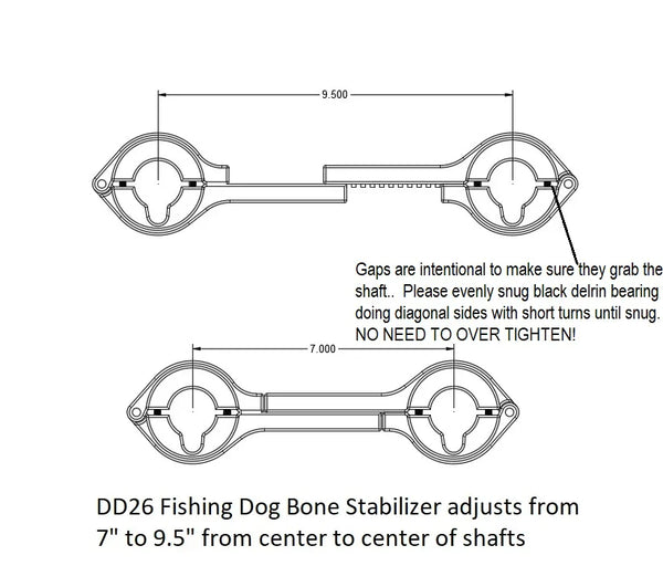 DD26 Fishing Dog Bone Stabilizer Bracket - Trolling Motor Accessories