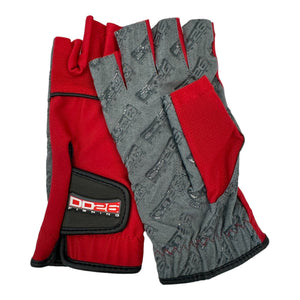 DD26 Fishing Premium Knuckle Fishing Gloves - Red / Medium - Apparel