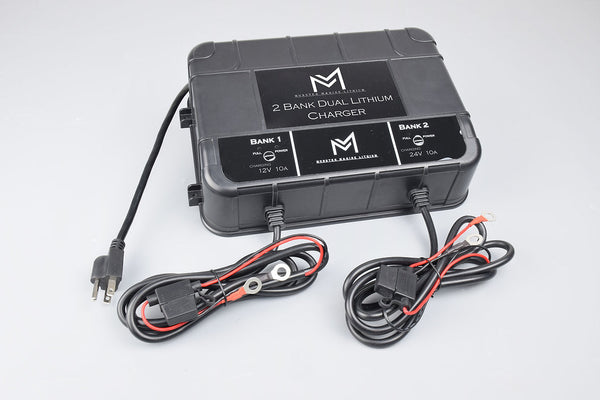 Dual 12v-36v marine waterproof lithium charger