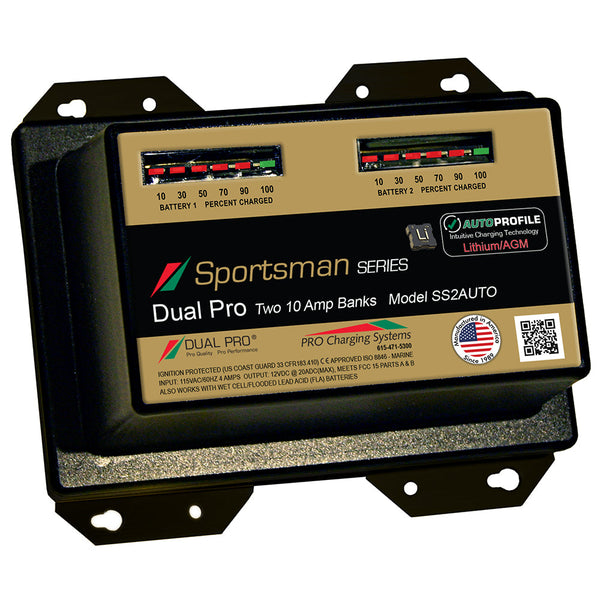 Dual Pro SS2 Auto 20A - 2-Bank Lithium/AGM Battery Charger [SS2AUTO] - Battery Chargers