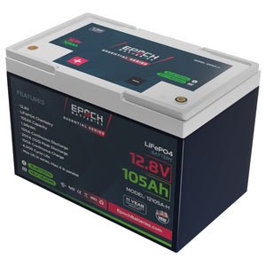 Epoch 12V 105Ah Bluetooth LiFePO4 Heated Battery