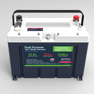 EPOCH 12V 120Ah Pro Series - Heated & Bluetooth & Victron Comms LiFePO4 Battery - Lithium Battery