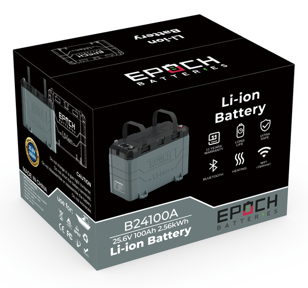 Epoch 24V 50Ah Heated Bluetooth LiFePO4 Battery