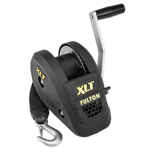 Fulton 1500lb Single Speed Winch w/20’ Strap Included - Black Cover [142311] - Trailer Winches