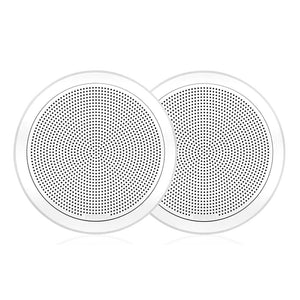 Fusion FM-F65RW FM Series 6.5’’ Flush Mount Round Marine Speakers - White Grill - 120W [010-02299-00] - Speakers