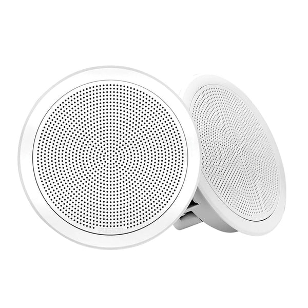 Fusion FM-F65RW FM Series 6.5’’ Flush Mount Round Marine Speakers - White Grill - 120W [010-02299-00] - Speakers