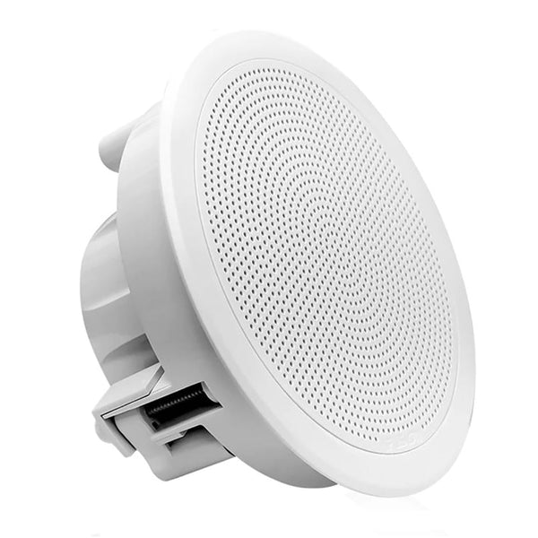 Fusion FM-F65RW FM Series 6.5’’ Flush Mount Round Marine Speakers - White Grill - 120W [010-02299-00] - Speakers