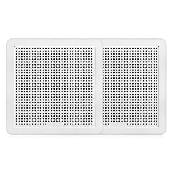 Fusion FM-F77SW FM Series 7.7’’ Flush Mount Square Marine Speakers - White Grill - 200W [010-02300-10] - Speakers