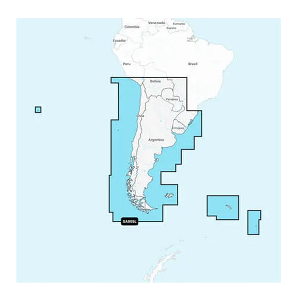 Garmin Navionics + NSSA005L - Chile Argentina Easter Island - Marine Chart [010-C1286-20] - Garmin Navionics + Foreign