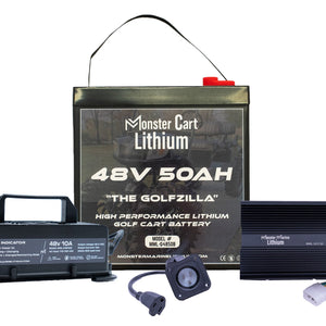 GOLFZILLA BUNDLE - 48V 50AH LITHIUM & 48V 10A WATERPROOF CHARGER