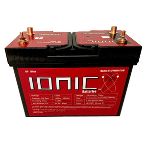 Ionic Lithium 12V 100Ah S12M | 1280 CA | LiFePO4 Marine Starter Battery - Lithium Battery