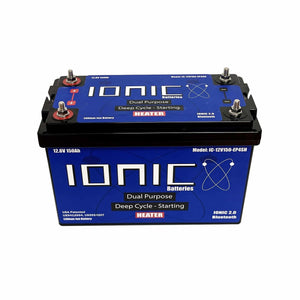 Ionic Lithium 12V 150Ah | Dual Purpose Starter Battery 1600 CA + LiFePO4 Deep Cycle + Heater - Lithium Battery