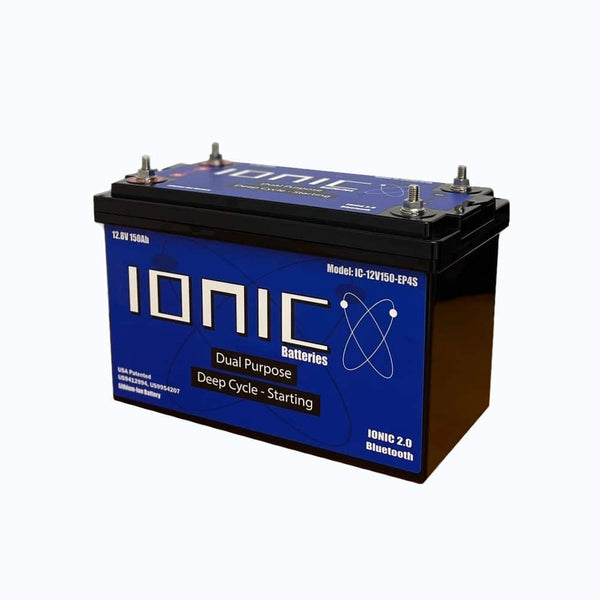 Ionic Lithium 12V 150Ah | Dual Purpose Starter Battery 1600 CA + LiFePO4 Deep Cycle + Heater - Lithium Battery
