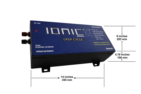 Ionic Lithium 16V 52Ah | Marine Electronics/Sonar LiFePO4 Battery + Charger