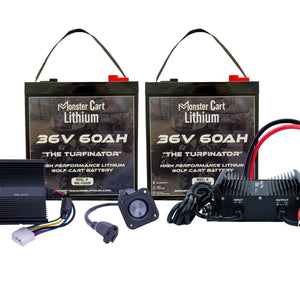 LARGE BUNDLE 36v 120Ah- (2) 36V 60AH LITHIUM BATTERY & 36V 15A WATERPROOF CHARGER