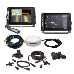 Lowrance Elite FS 10 BOAT in A BOX w/Active Imaging 3-in-1 - 2 Displays TD GPS Antenna Starter Kit 25’ Ethernet Cable