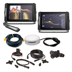 Lowrance Elite FS 12 BOAT in A BOX with Active Imaging 3-in-1 - 2 Displays TD GPS Antenna Starter Kit 25’ Ethernet